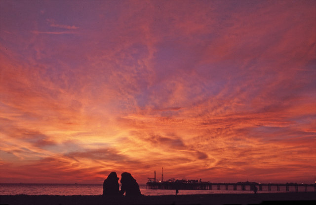 Brighton sunset with the Palace Pier