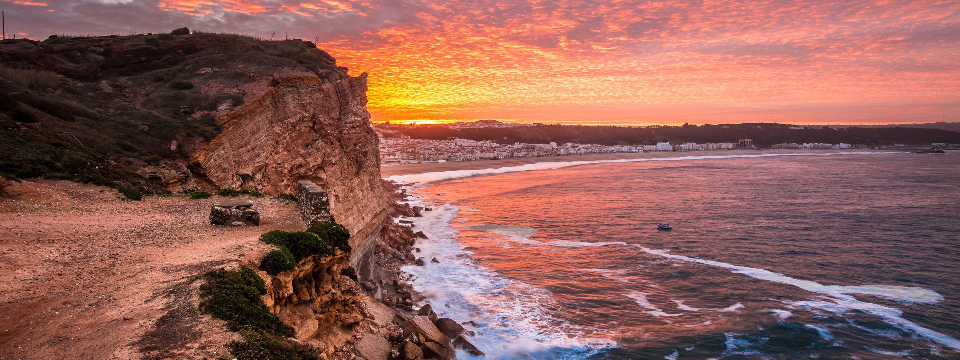 The Sítio cliff at sunset, looking south over the village