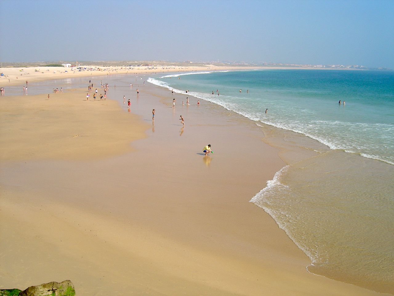 Praia do Molhe Leste and Praia de Supertubos — the stretch of coast the surf tour visits each October