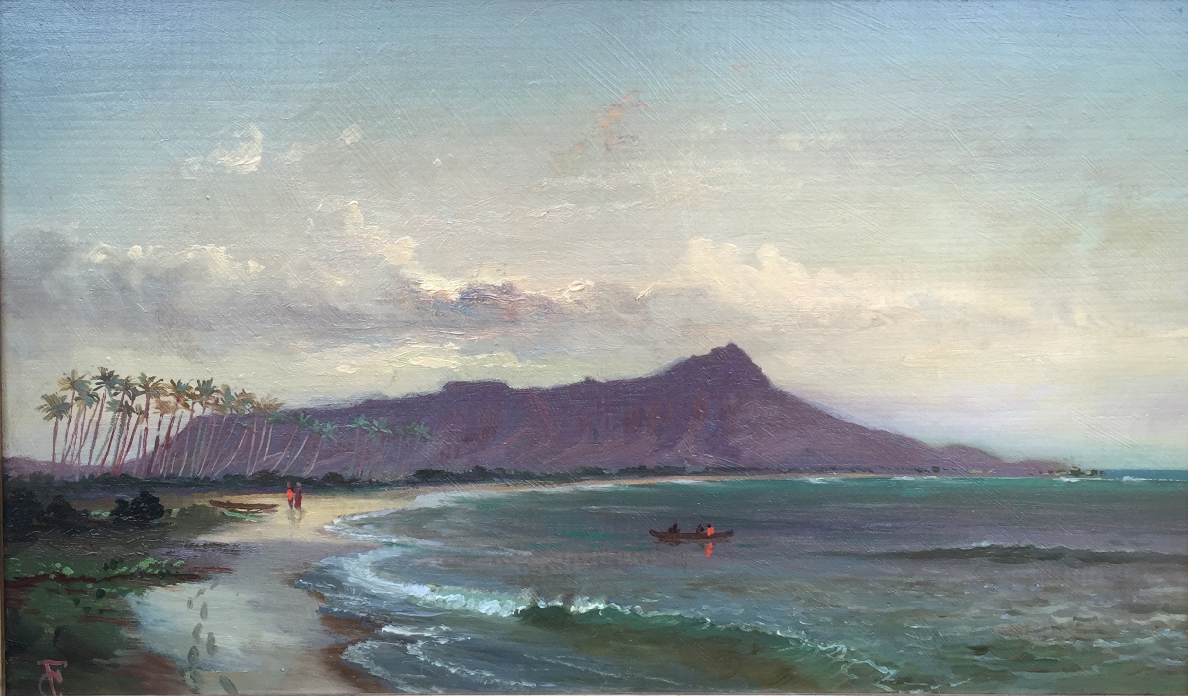 Diamond Head, Waikiki Beach, and Helumoa — painting by Charles Furneaux